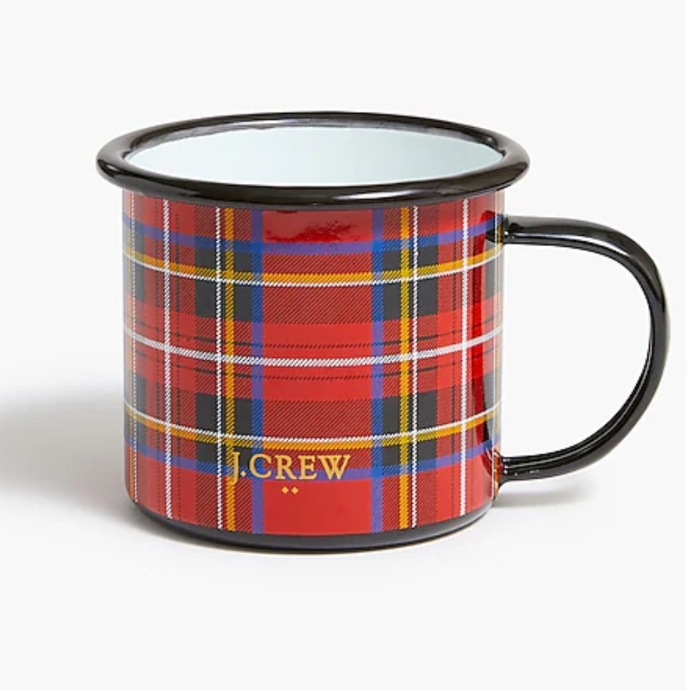 Jcrew Factory Tartan tin mug